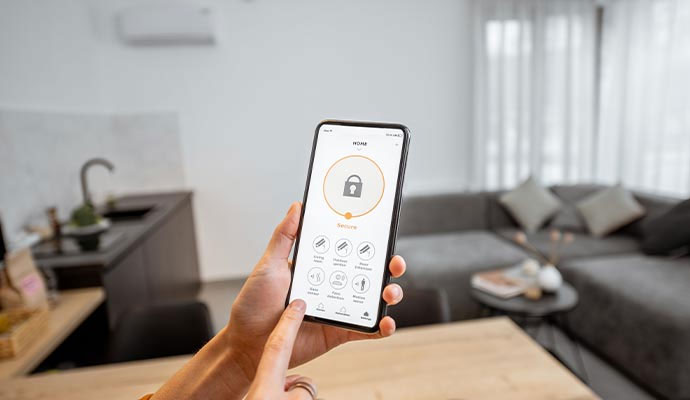 Smart security system control app