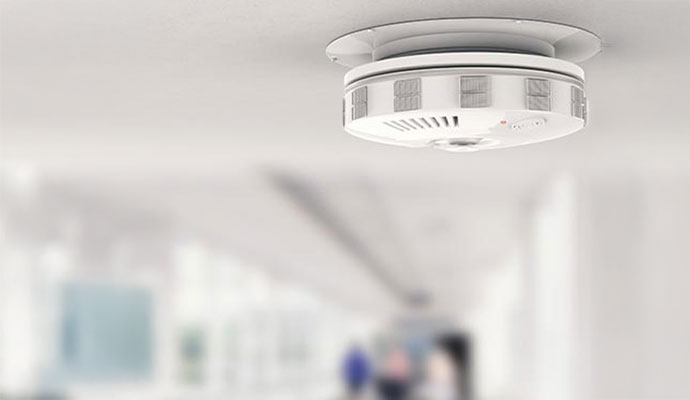 Smoke detector installed in a commercial place
